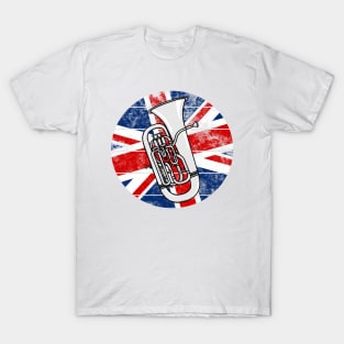 Euphonium UK Flag Britain Euphoniumist British Musician T-Shirt